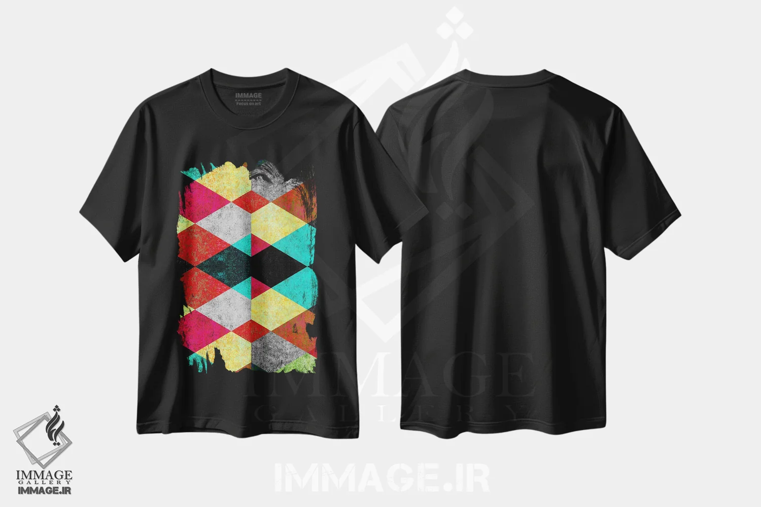 تیشرت مشکی طرح دار – تیشرت هندسی ,موندوی هندسی د اثر دیه گو تیریگال فروشگاه ایماژ