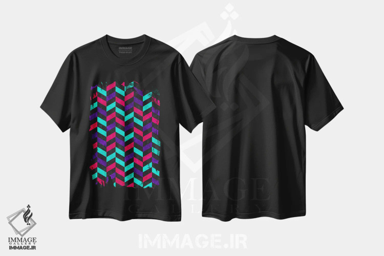 تیشرت مشکی طرح دار – تیشرت هندسی ,موندوی هندسی اثر دیه گو تیریگال فروشگاه ایماژ