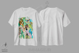 تیشرت سفید طرح دار – تیشرت طبیعت ,پرندگان جنگل مکزیک اثر مریلین مَدو فروشگاه ایماژ