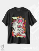تیشرت مشکی طرح دار – تیشرت حیوانات ,طرح گلدار ببر سفید اثر مریلین مَدو immage.ir
