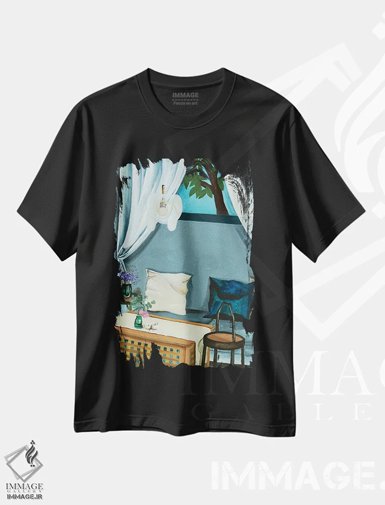 تیشرت مشکی طرح دار – تیشرت هنری ,Our Time,من و تو، زمان ما اثر آن میونگ هیون فروشگاه ایماژ