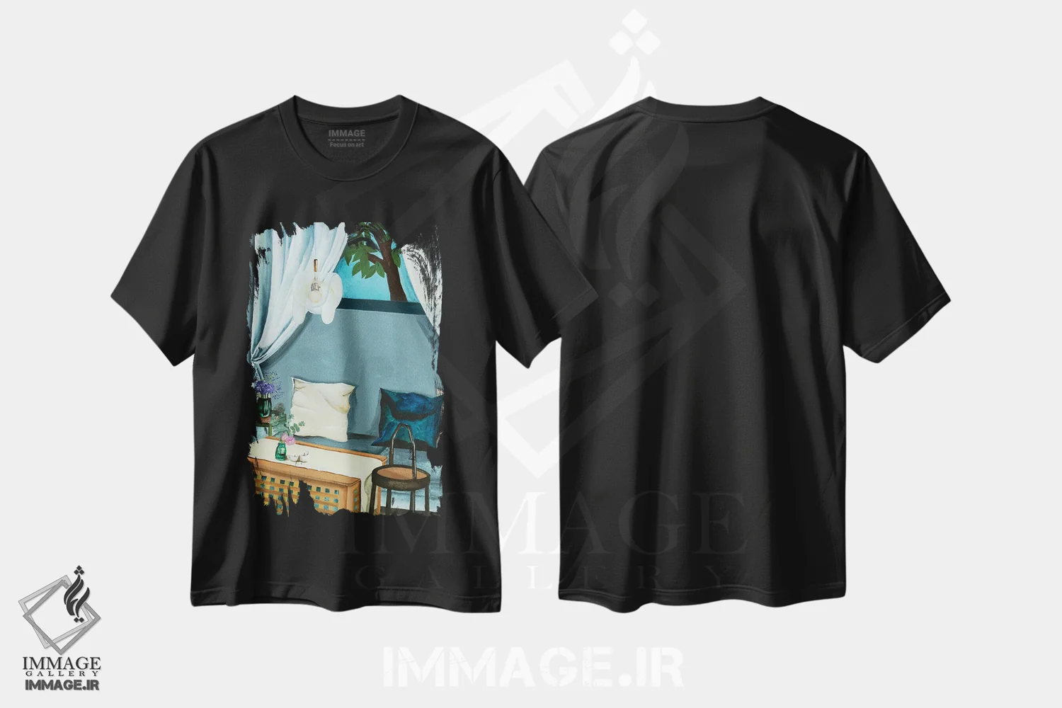 تیشرت مشکی طرح دار – تیشرت هنری ,Our Time,من و تو، زمان ما اثر آن میونگ هیون فروشگاه ایماژ