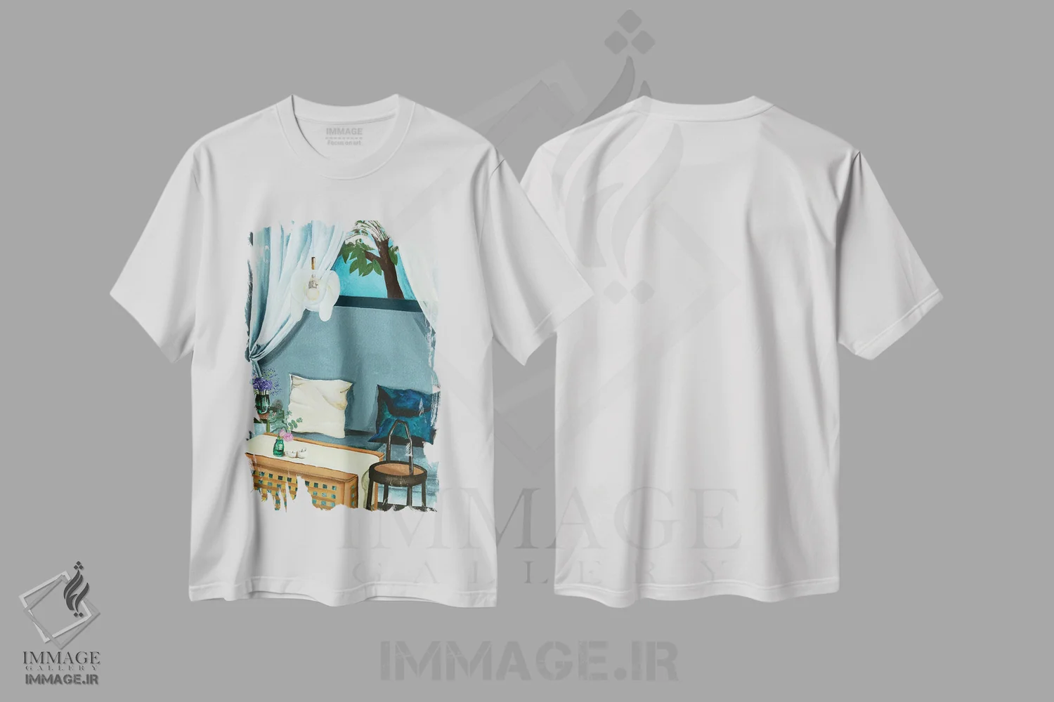 تیشرت سفید طرح دار – تیشرت هنری ,Our Time,من و تو، زمان ما اثر آن میونگ هیون immage.ir