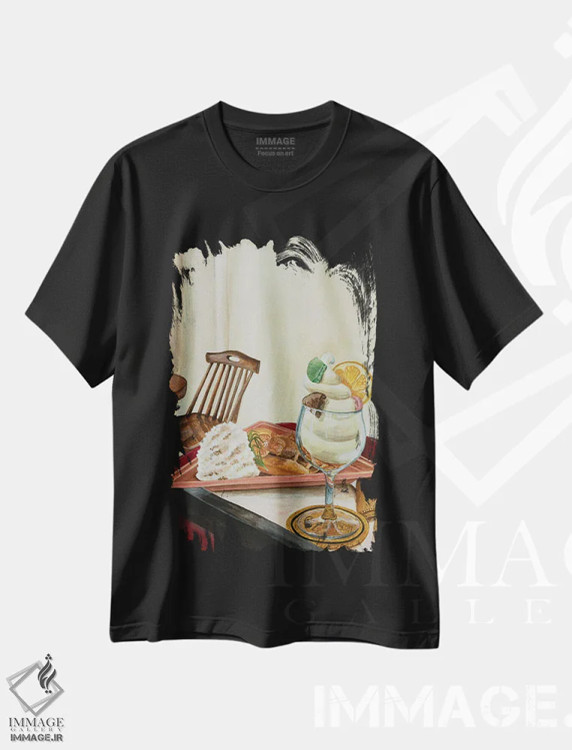 تیشرت مشکی طرح دار – تیشرت فانتزی ,سفید شیرین اثر آن میونگ هیون immage.ir
