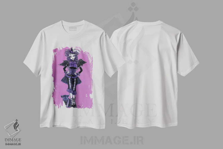 تیشرت سفید طرح دار – تیشرت فانتزی ,گربه کوچولو اثر مایکا جلینا immage.ir