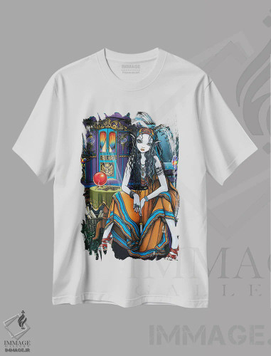 تیشرت سفید طرح دار – تیشرت فانتزی ,مرا به یاد داشته باش اثر مایکا جلینا فروشگاه ایماژ