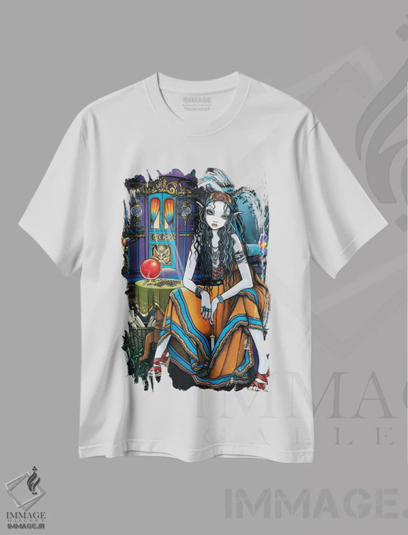 تیشرت سفید طرح دار – تیشرت فانتزی ,مرا به یاد داشته باش اثر مایکا جلینا فروشگاه ایماژ