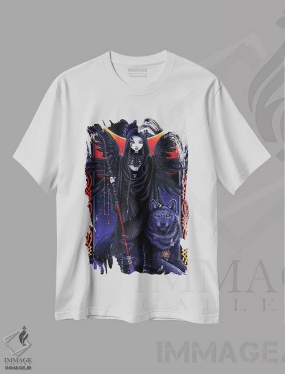 تیشرت سفید طرح دار – تیشرت فانتزی ,ریوِن وولف اثر مایکا جلینا immage.ir
