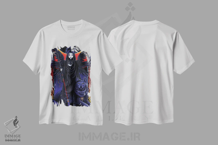 تیشرت سفید طرح دار – تیشرت فانتزی ,ریوِن وولف اثر مایکا جلینا immage.ir