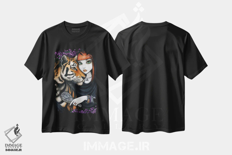 تیشرت مشکی طرح دار – تیشرت حیوانات ,سم لیلا اثر مایکا جلینا immage.ir