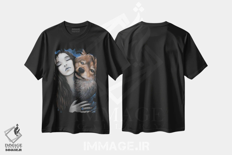 تیشرت مشکی طرح دار – تیشرت حیوانات ,آنی شدو اثر مایکا جلینا فروشگاه ایماژ