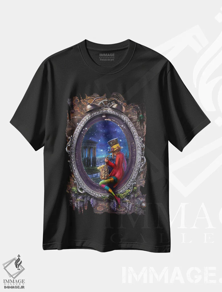 تیشرت مشکی طرح دار – تیشرت موسیقی ,داستان هایی از ادینبرو اثر ماتیلدا کونه کا immage.ir