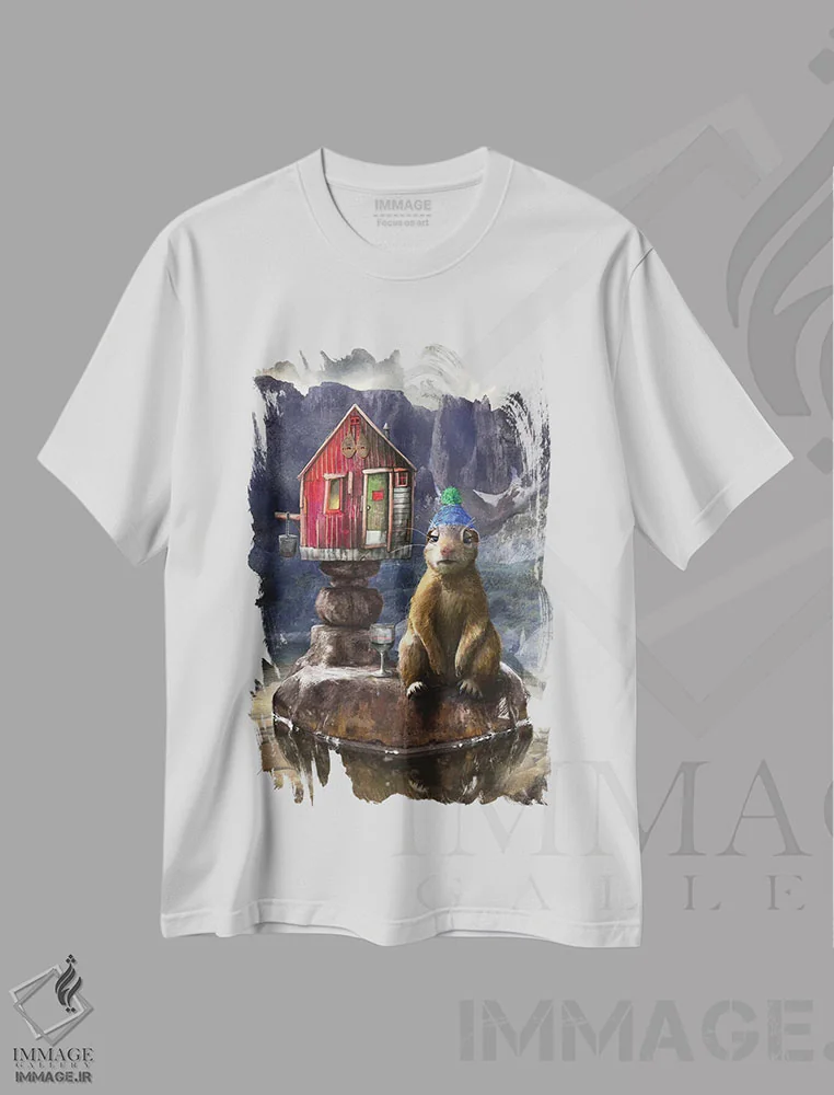 تیشرت سفید طرح دار – تیشرت هنری ,پرتره ای از آخرین گوفر اثر ماتیلدا کونه کا immage.ir