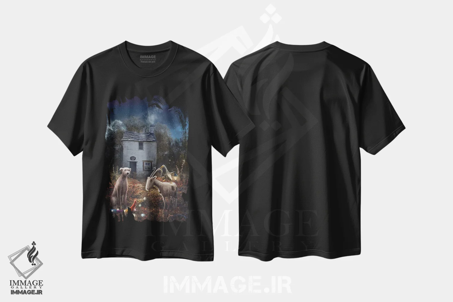 تیشرت مشکی طرح دار – تیشرت فانتزی ,به تالار تیمبل خوش آمدید اثر ماتیلدا کونه کا فروشگاه ایماژ