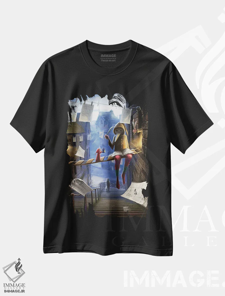 تیشرت مشکی طرح دار – تیشرت فانتزی ,نویسنده اثر ماتیلدا کونه کا فروشگاه ایماژ