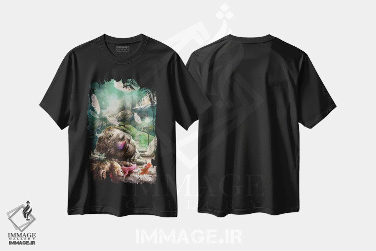 تیشرت مشکی طرح دار – تیشرت فانتزی ,هیولای خواب آلود اثر ماتیلدا کونه کا فروشگاه ایماژ
