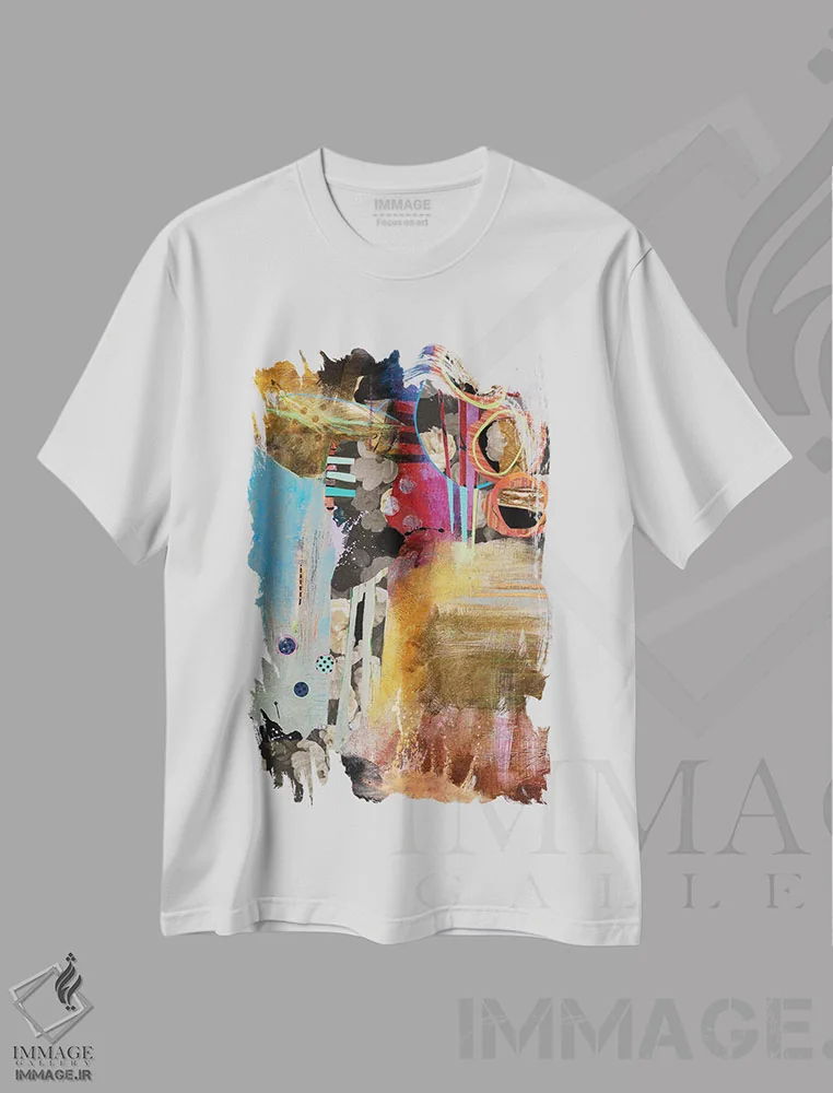 تیشرت سفید طرح دار – تیشرت هنری ,گل های سرود شامگاهی اثر مری مارلی immage.ir