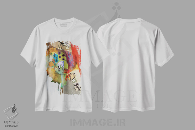 تیشرت سفید طرح دار – تیشرت انتزاعی ,تزئینات بیهوده اثر مری مارلی فروشگاه ایماژ