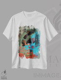 تیشرت سفید طرح دار – تیشرت گرافیکی ,سرسرانه اثر مری مارلی فروشگاه ایماژ