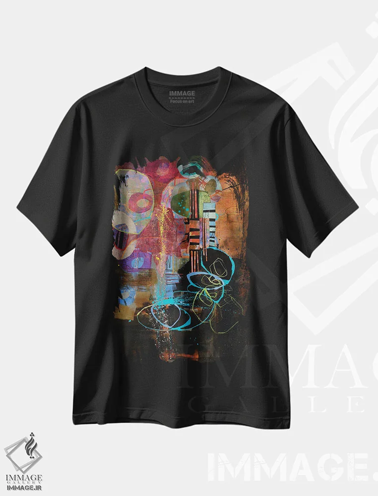 تیشرت مشکی طرح دار – تیشرت گرافیکی ,ور ور کردن اثر مری مارلی فروشگاه ایماژ