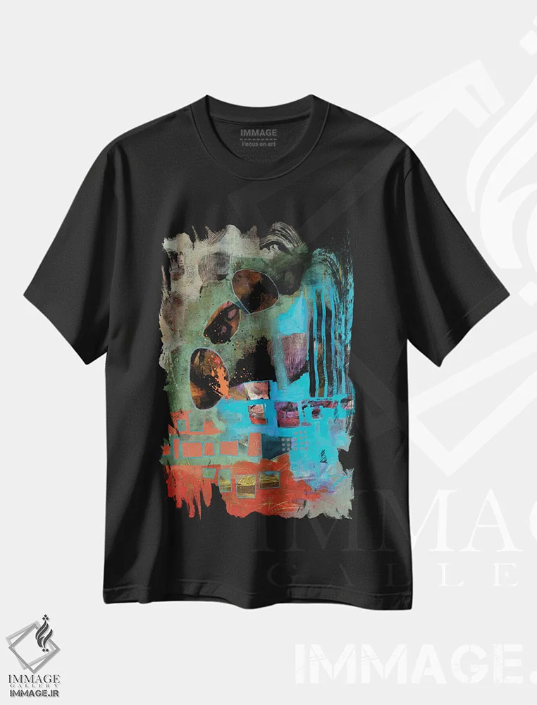 تیشرت مشکی طرح دار – تیشرت گرافیکی ,سرسرانه اثر مری مارلی immage.ir