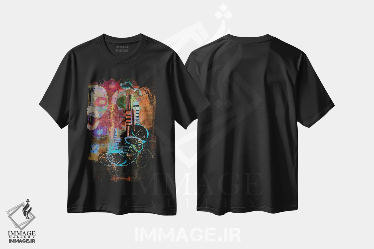 تیشرت مشکی طرح دار – تیشرت گرافیکی ,ور ور کردن اثر مری مارلی فروشگاه ایماژ