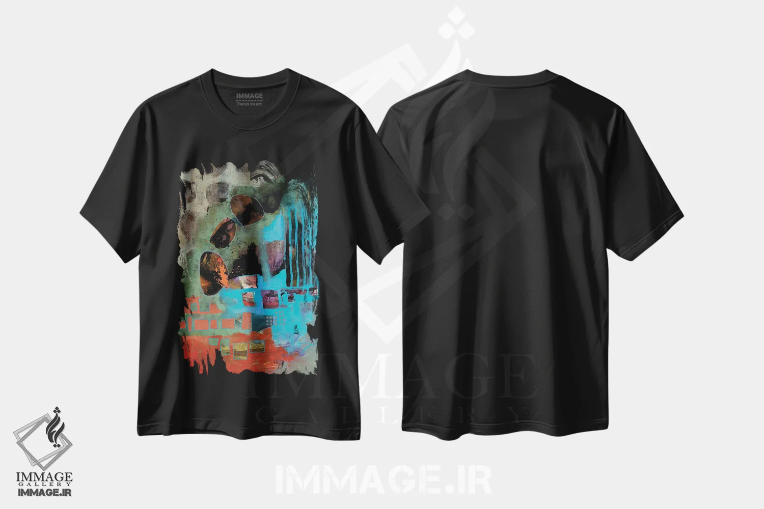 تیشرت مشکی طرح دار – تیشرت گرافیکی ,سرسرانه اثر مری مارلی immage.ir