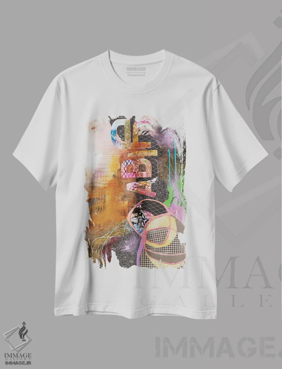 تیشرت سفید طرح دار – تیشرت هنری ,پایداری II اثر مری مارلی فروشگاه ایماژ