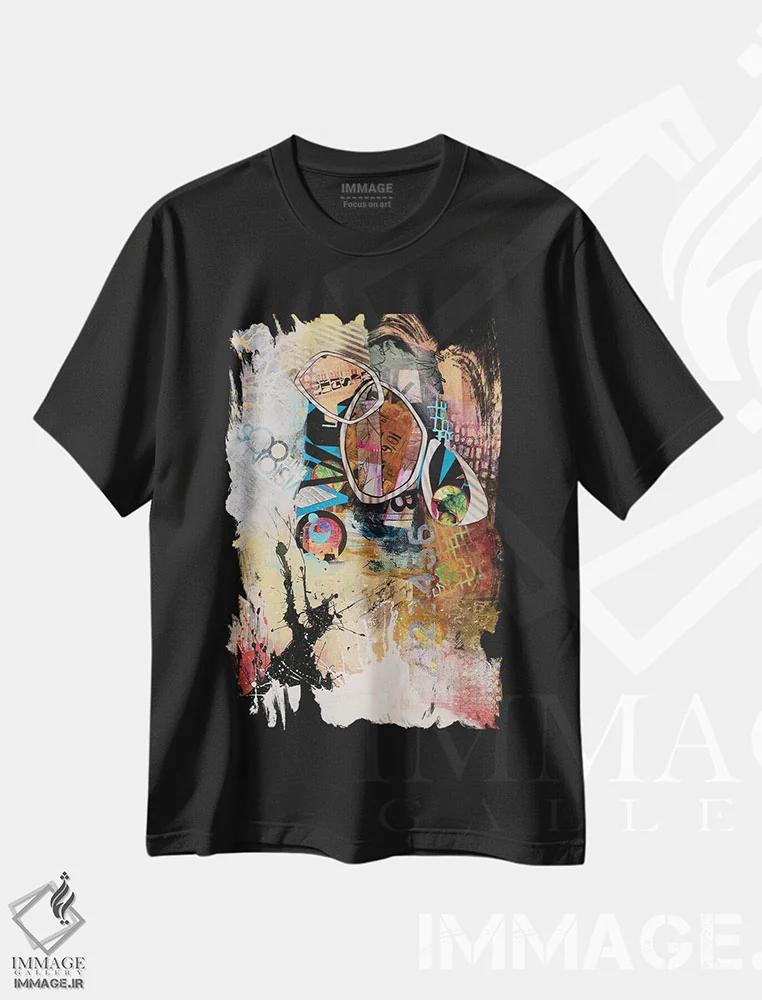 تیشرت مشکی طرح دار – تیشرت هنری ,تسلیم شدن اثر مری مارلی immage.ir