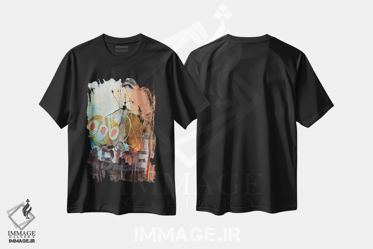 تیشرت مشکی طرح دار – تیشرت مینیمال ,پایداری III اثر مری مارلی فروشگاه ایماژ