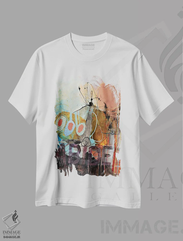 تیشرت سفید طرح دار – تیشرت مینیمال ,پایداری III اثر مری مارلی immage.ir