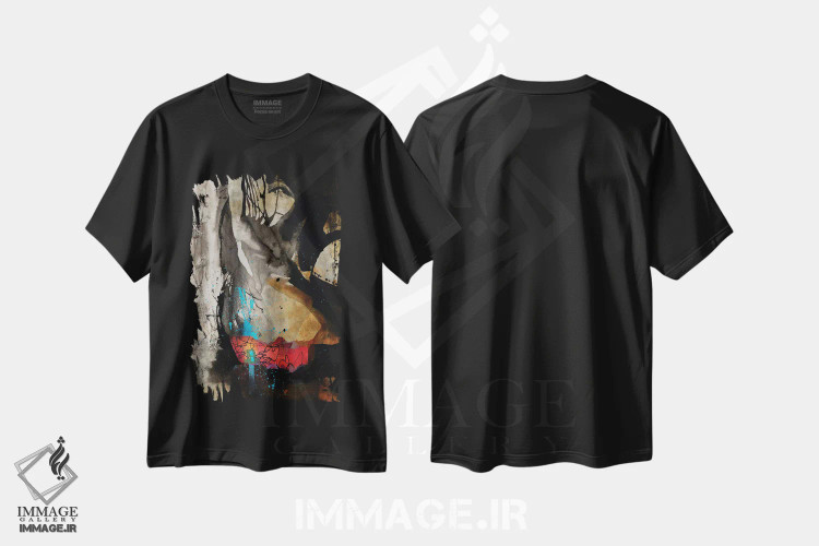 تیشرت مشکی طرح دار – تیشرت انتزاعی ,یک نگاه گذرا بینداز اثر مری مارلی immage.ir