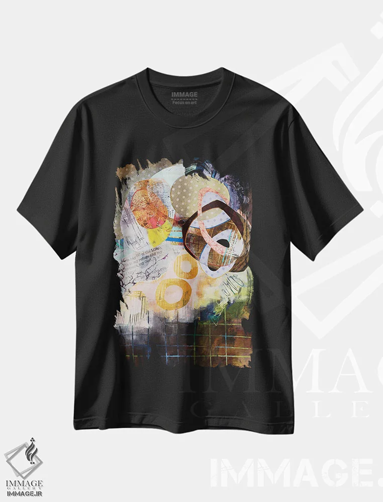 تیشرت مشکی طرح دار – تیشرت هنری ,بال زدن لرزان اثر مری مارلی immage.ir