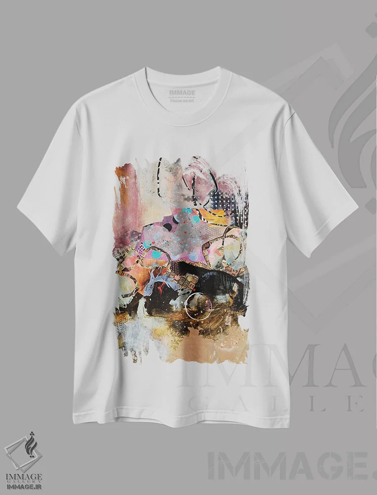 تیشرت سفید طرح دار – تیشرت هنری ,وفور اثر مری مارلی فروشگاه ایماژ