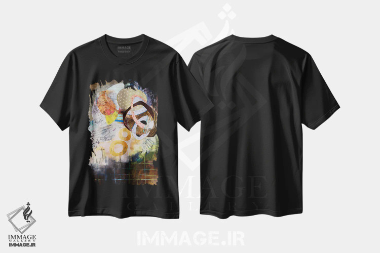 تیشرت مشکی طرح دار – تیشرت هنری ,بال زدن لرزان اثر مری مارلی immage.ir