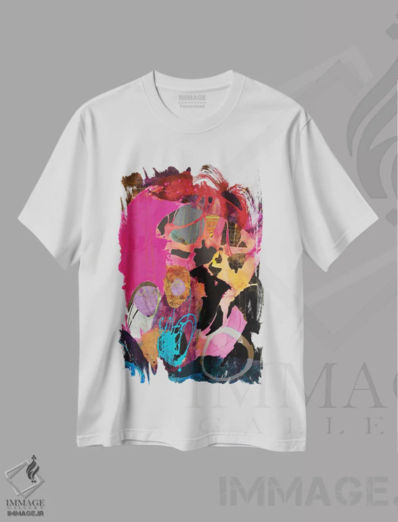 تیشرت سفید طرح دار – تیشرت هنری ,شبح درخشان اثر مری مارلی immage.ir