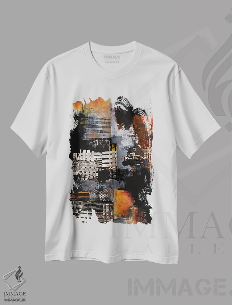تیشرت سفید طرح دار – تیشرت انتزاعی ,تحت الشعاع قرار دادن اثر مری مارلی فروشگاه ایماژ