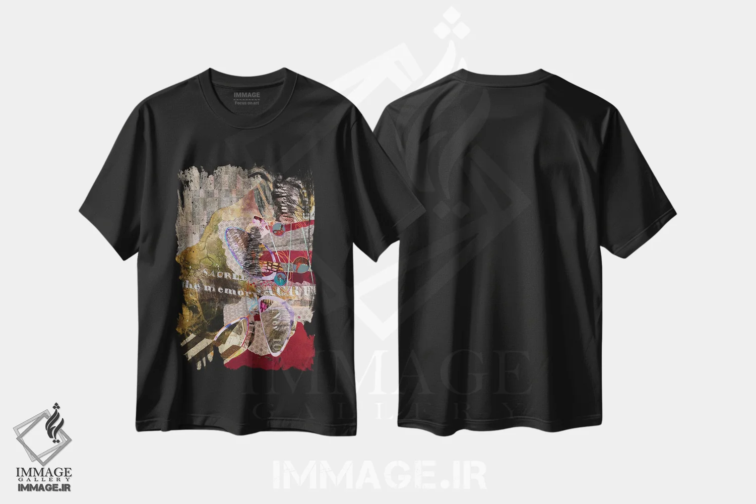 تیشرت مشکی طرح دار – تیشرت هنری ,آگاهی پیشین اثر مری مارلی immage.ir