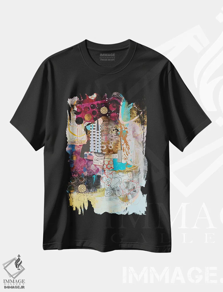 تیشرت مشکی طرح دار – تیشرت هنری ,بازخرید کردن اثر مری مارلی immage.ir