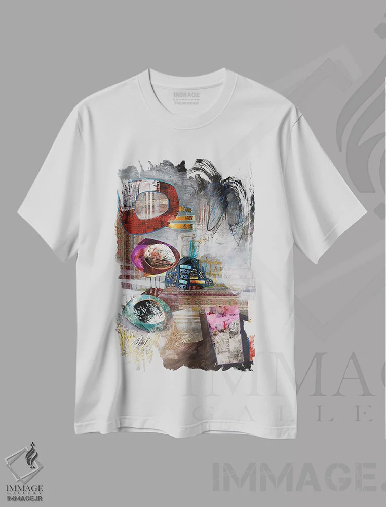 تیشرت سفید طرح دار – تیشرت آبستره ,تعمیر کردن اثر مری مارلی immage.ir