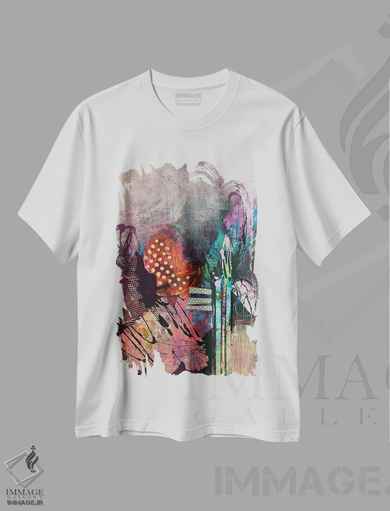 تیشرت سفید طرح دار – تیشرت گرافیکی ,دکمه های محرمانه اثر مری مارلی immage.ir