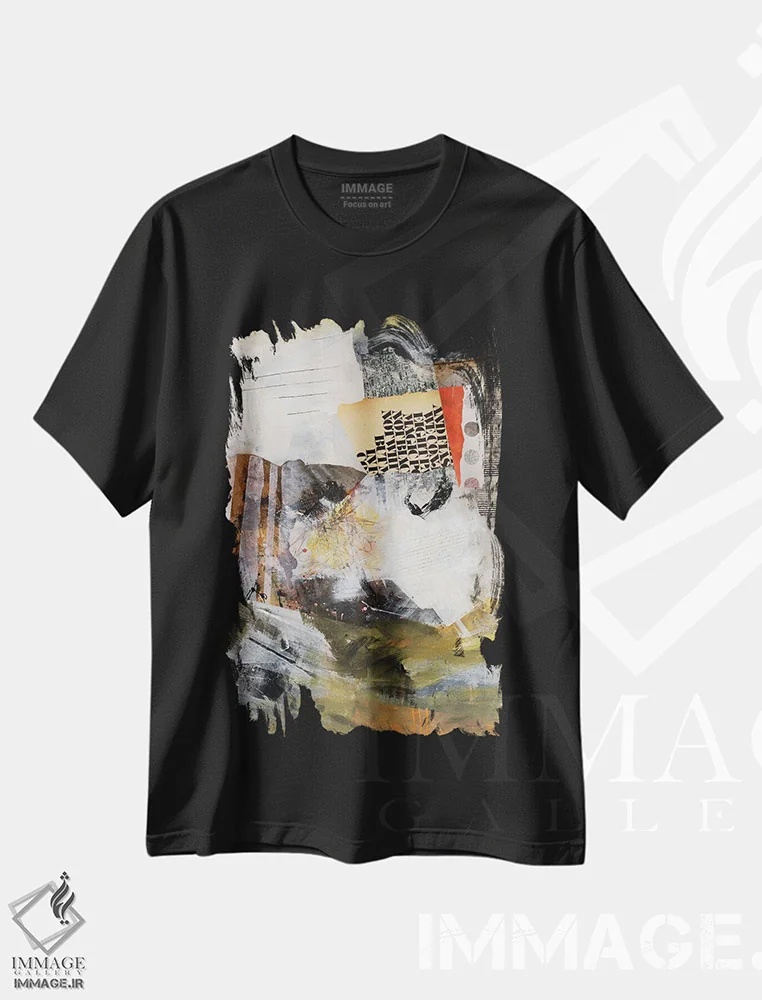 تیشرت مشکی طرح دار – تیشرت هنری ,تسلیم شدن اثر مری مارلی immage.ir