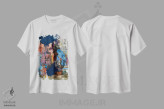 تیشرت سفید طرح دار – تیشرت هنری ,پر گرفتن اثر مری مارلی فروشگاه ایماژ