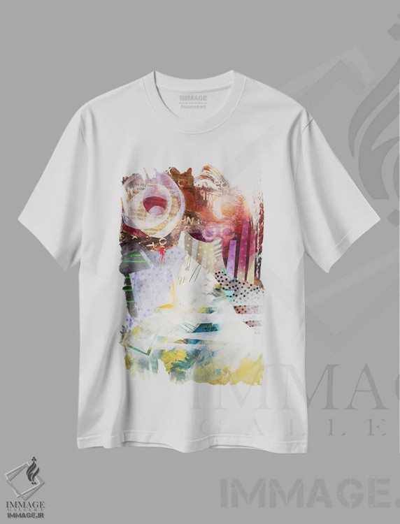 تیشرت سفید طرح دار – تیشرت هنری ,با چشمان باز اثر مری مارلی فروشگاه ایماژ