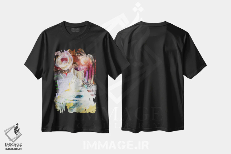 تیشرت مشکی طرح دار – تیشرت هنری ,با چشمان باز اثر مری مارلی immage.ir