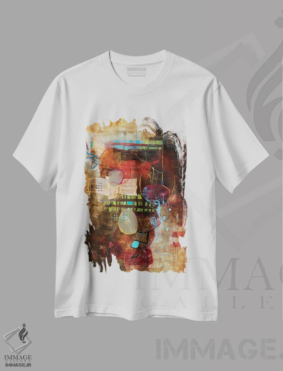 تیشرت سفید طرح دار – تیشرت هنری ,پایین را نگاه نکن اثر مری مارلی فروشگاه ایماژ