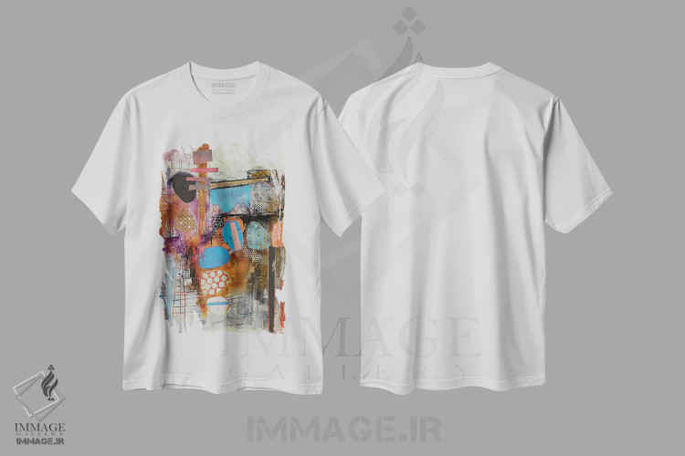 تیشرت سفید طرح دار – تیشرت رنگارنگ ,پایین را نگاه نکن اثر مری مارلی immage.ir