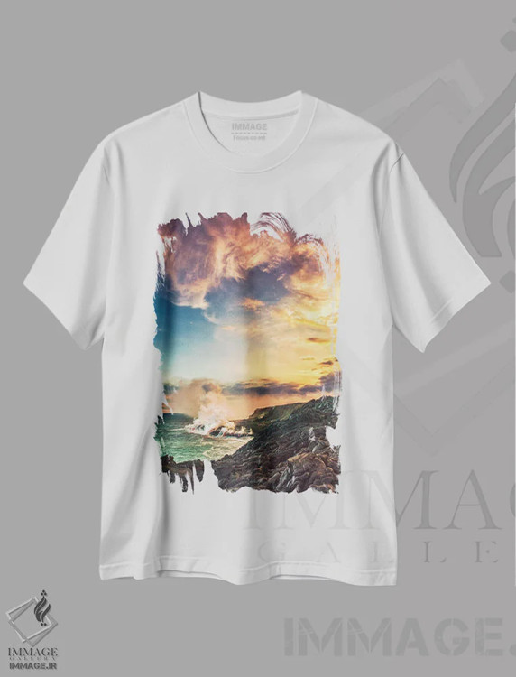 تیشرت سفید طرح دار – تیشرت طبیعت ,گرم اثر شین مایرز immage.ir