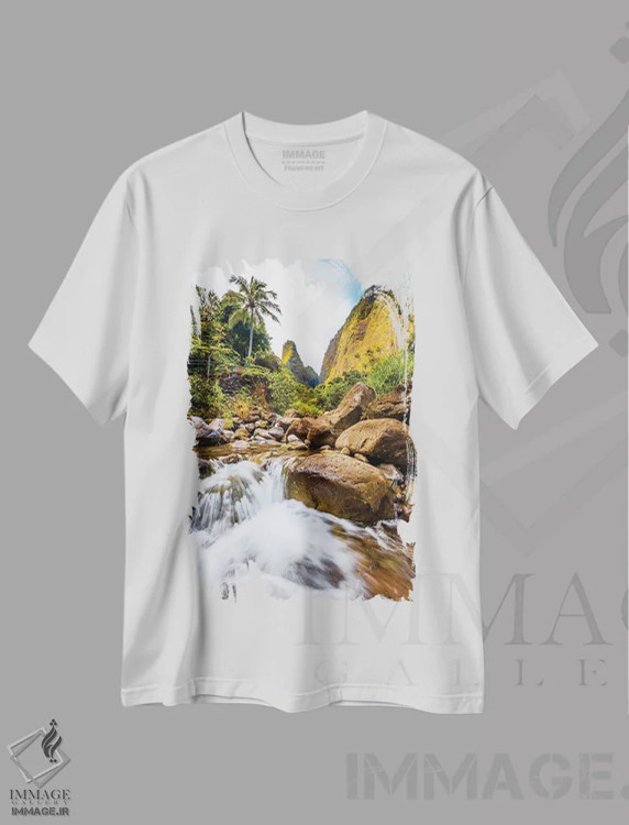 تیشرت سفید طرح دار – تیشرت طبیعت ,سوزن ایائو اثر شین مایرز immage.ir