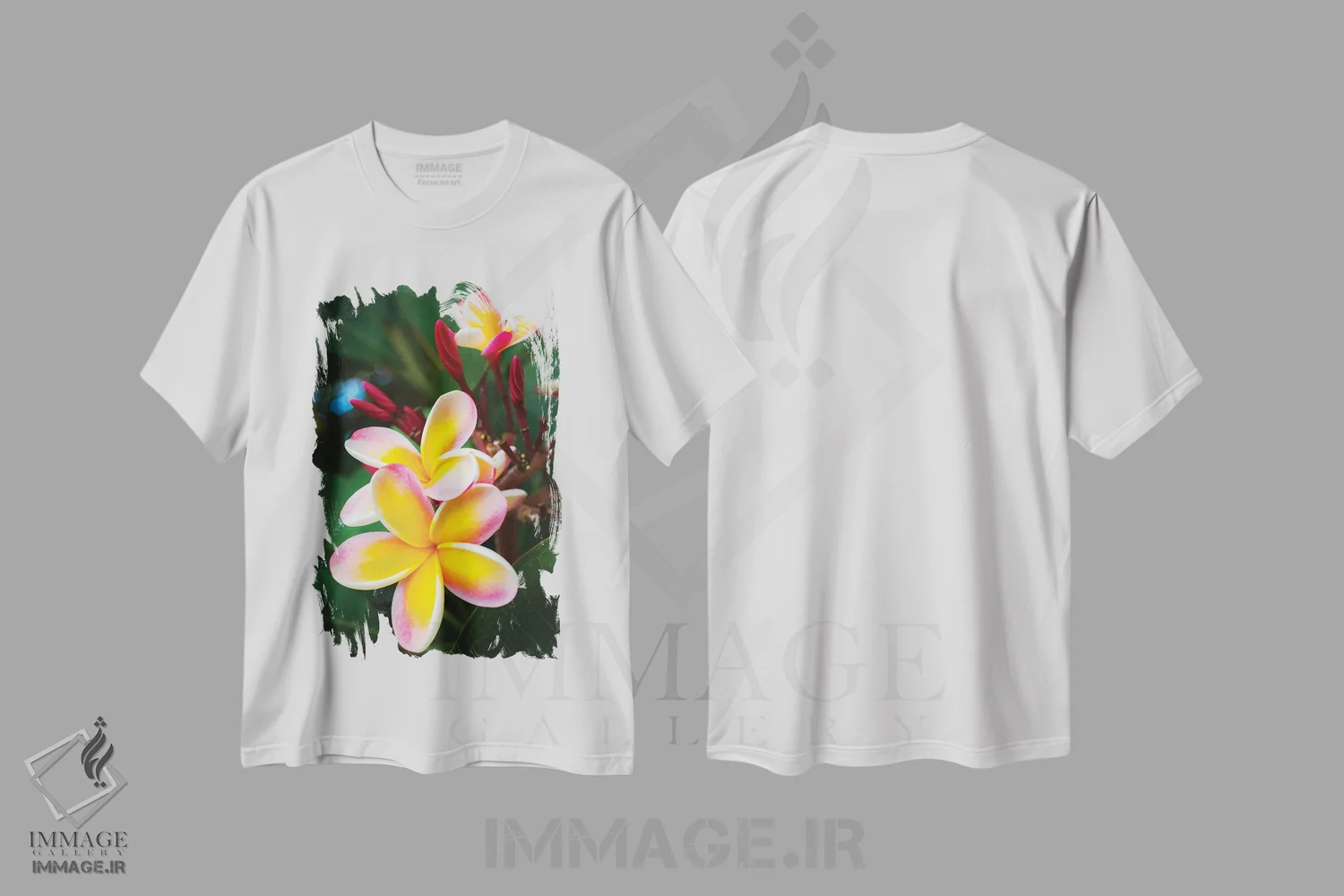 تیشرت سفید طرح دار – تیشرت طبیعت ,صورتی اثر شین مایرز immage.ir